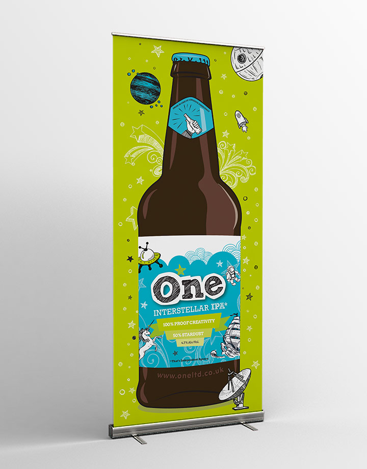 Macro shot of One Ltd's beer label